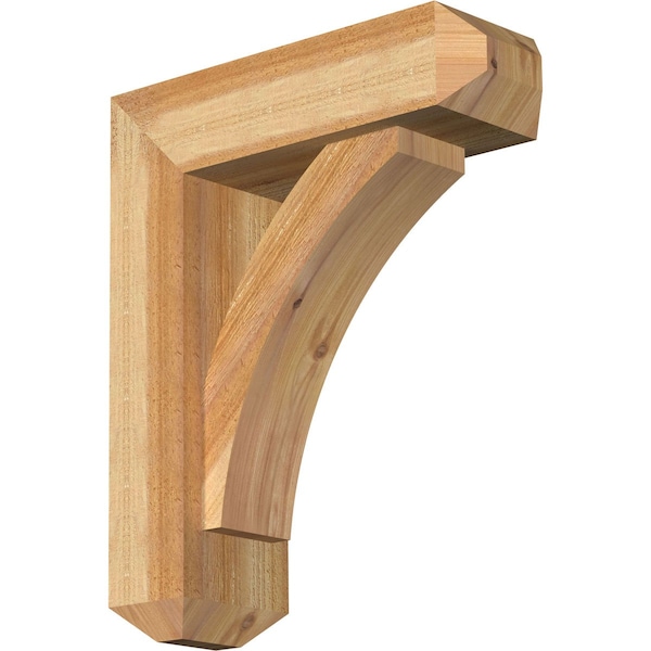 Ekena Millwork Thorton Craftsman Rough Sawn Bracket w/ Offset Brace, Western Red Cedar, 6"W x 18"D x 22"H BKT0604X18X22THR04RWR - main